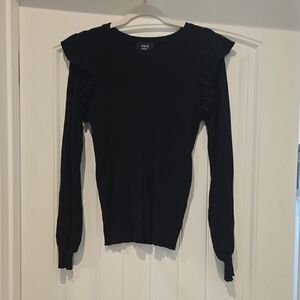 Vici Dolls Black Ruffled Long Sleeve Top